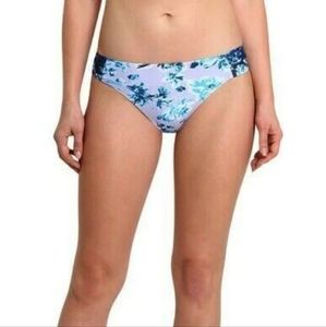 NANETTE LEPORE Bikini Swimsuit BANDEAU Blue Purple  Floral Design Size 8